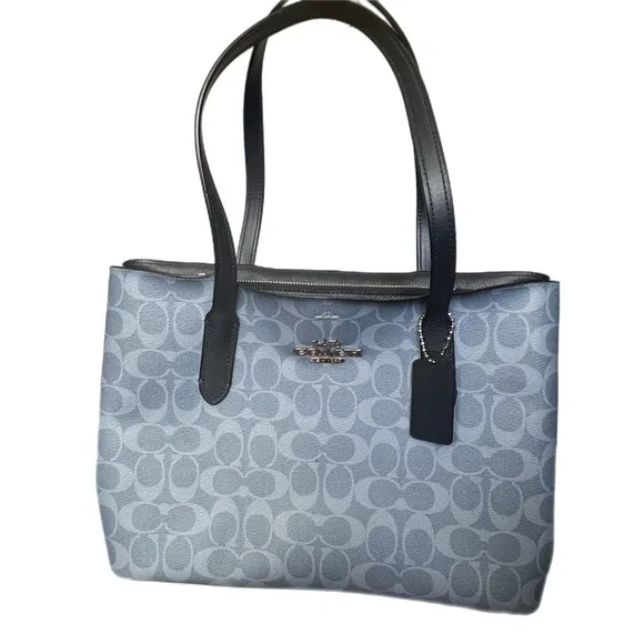 Coach AVENUE CARRYALL IN SIGNATURE CANVAS COACH F48735 Bag Tote Denim Blue - Picture 2 of 13